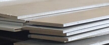 stack of stainless steel plate for background used